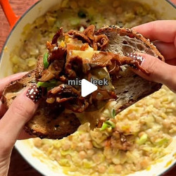 Creamy Miso Leek &amp; Lemon Chickpeas With Soy Glazed Mushrooms