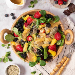 Berries &amp; Greens With Pineapple Dressing