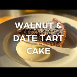 Date And Walnut Treacle Tart With Mead Syllabub