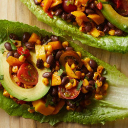 Black Bean, Corn, And Roasted Red Pepper Lettuce Cups