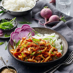 Spicy Korean Egg Roll Bowls With Kimchi