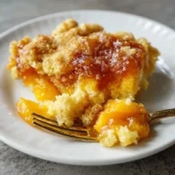 Peach Cobbler Dump Cake (3 Ingredients!)