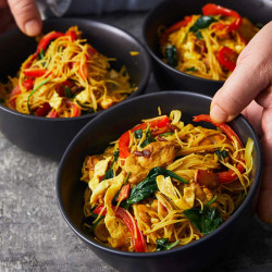 Easy Singapore Chicken Vermicelli Noodles