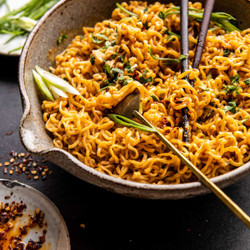 20 Minute Garlic Oil Schezwan Peanut Noodles