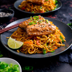 Asian Salmon With Chilli Lime Noodles