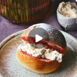 Cornish Splits With Clotted Cream And Strawberry &amp; Rhubarb Jam