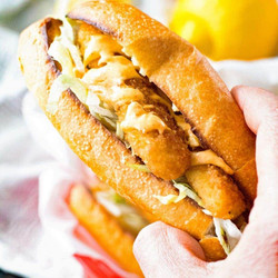 Fish Stick Po' Boy Sandwich