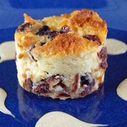Cranberry Bread Pudding With Pumpkin Spiced Creme Anglaise