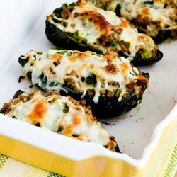 Stuffed Poblanos With Ground Turkey