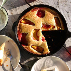 Peach and Almond Skillet Cake