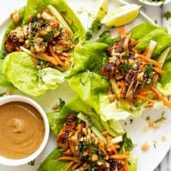 Peanut Chicken Lettuce Wraps