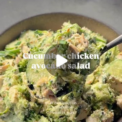 High Protein Cucumber Chicken Avocado Salad