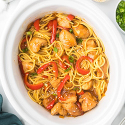 Slow Cooker Honey Garlic Chicken &amp; Noodles