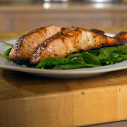 Miso-glazed Salmon With Ginger-sesame Spinach