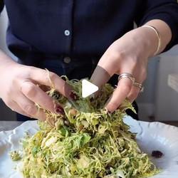 Brussels Sprout Slaw With Anchovy Cream Dressing, Dates, Hazelnuts And Loads Of Shaved Parm