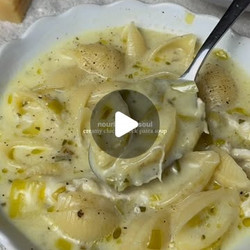 Creamy Chicken, Leek Pasta Soup