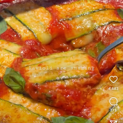 Zucchini &amp; Ravioli with Spinach and Tomatoes