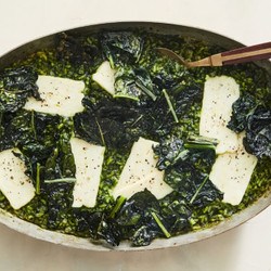 Baked Kale Rice With Halloumi (Ottolenghi)