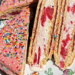 Strawberry Pop Tart Ice Cream Sandwiches