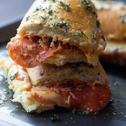 Garlic Bread Pizza Sandwich