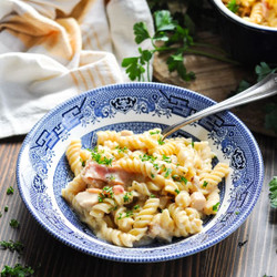 Dump-and-bake Chicken Bacon Ranch Pasta