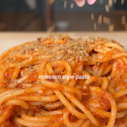 Romesco Style Pasta With Spicy Breadcrumb
