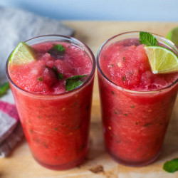 Frozen Watermelon Mojitos