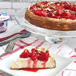Strawberry Greek Yogurt Cheesecake