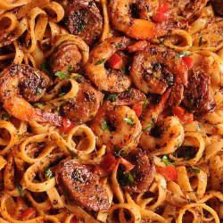 Creamy Cajun Shrimp Pasta With Sausage