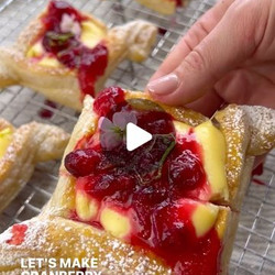 Cranberry Lime And Custard Cream Puff Pastries