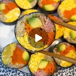 Egg, Carrot &amp; Avocado Kimbap (mini Rice Paper Version)