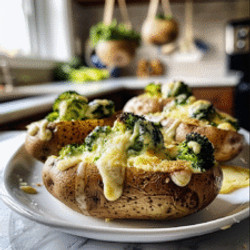 Creamy Broccoli Cheese Baked Potatoes