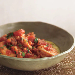 Shrimp And Pancetta On Polenta