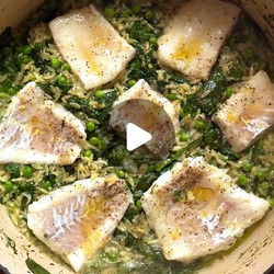 Cod With Creamy Orzo &amp; Spinach