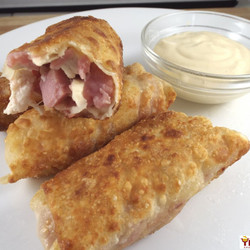 Chicken Cordon Bleu Egg Rolls