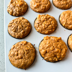 Pumpkin Apple Oat Muffins