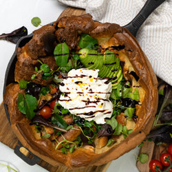 Salmon Dutch Baby With Fresh Toppings