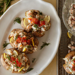 Skagen (swedish Shrimp Salad) Baked Potatoes