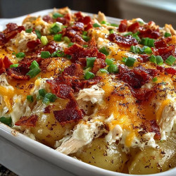 Loaded Baked Potato &amp; Chicken Casserole