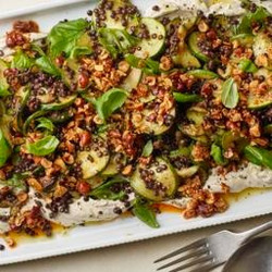 Caramelised Courgettes With Lentils And Tahini Yoghurt