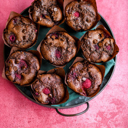 Double Chocolate Raspberry Muffins