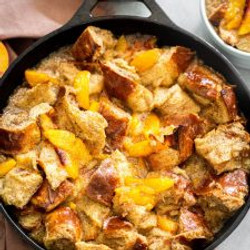 Peach Cobbler Bread Pudding