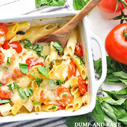 Dump-and-bake Chicken Caprese Pasta