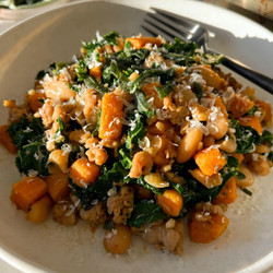 Sausage Sweet Potato Skillet With Brown Butter Sage Sauce