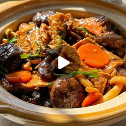 Braised Beancurd Skin With Mushrooms