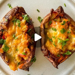Harissa Chickpea Stuffed Sweet Potatoes
