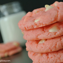 4 Ingredient Strawberry White Chocolate Chip Cookies