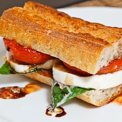 Balsamic Roasted Tomato Caprese Sandwich