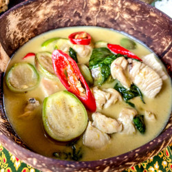 Thai Eggplant Green Curry With Chicken