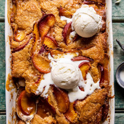 Old School Easy Brown Sugar Peach Cobbler